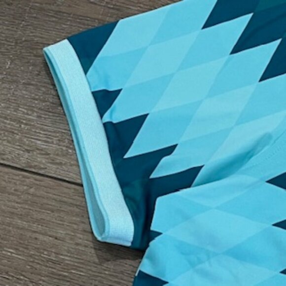 Greyson Geometric Print Golf Polo Shirt Men’s Large Turquoise‎ Green - Picture 13 of 15